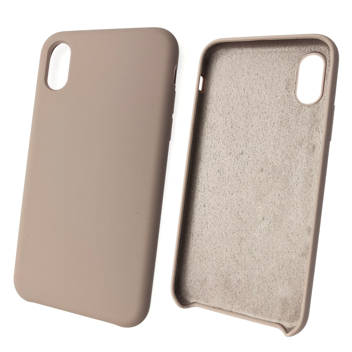 Чехол накладка Silicon Case для APPLE iPhone X, XS, силикон, бархат, цвет лаванда.