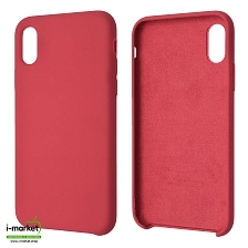 Чехол накладка Silicon Case для APPLE iPhone X, iPhone XS, силикон, бархат, цвет светло малиновый
