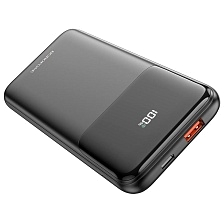 Внешний портативный аккумулятор, Power Bank BOROFONE BJ22 со встроенными кабелями USB Type C, Lightning 8 pin, 10000 mAh, LED дисплей, 22.5W, PD, QC3.0, цвет черный