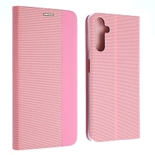 Чехол книжка MESH для SAMSUNG Galaxy A14 4G, текстиль, силикон, бархат, визитница, цвет розовый