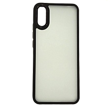 Чехол накладка для XIAOMI Redmi 9A, силикон, пластик, цвет окантовки черный