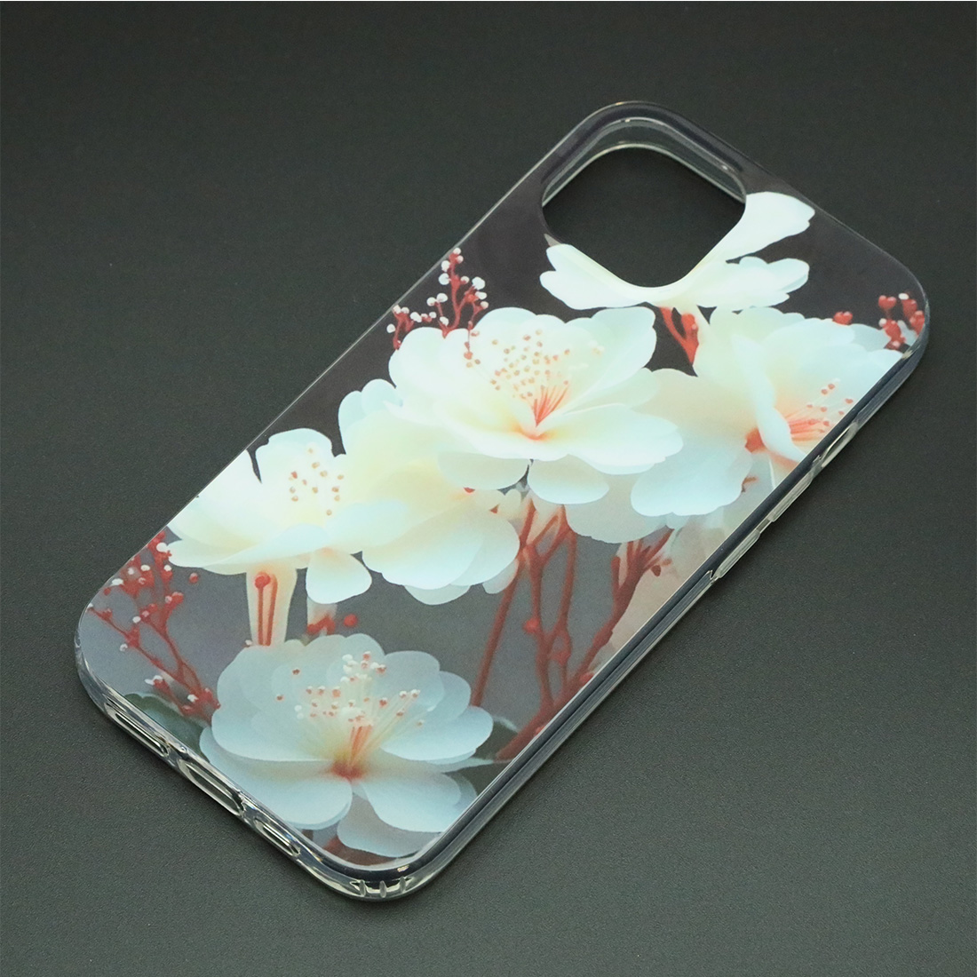 Чехол накладка для APPLE iPhone 15, силикон, глянцевый, рисунок Белая сакура Чехол накладка для APPLE iPhone 15, силикон, глянцевый, рисунок Белая сакура