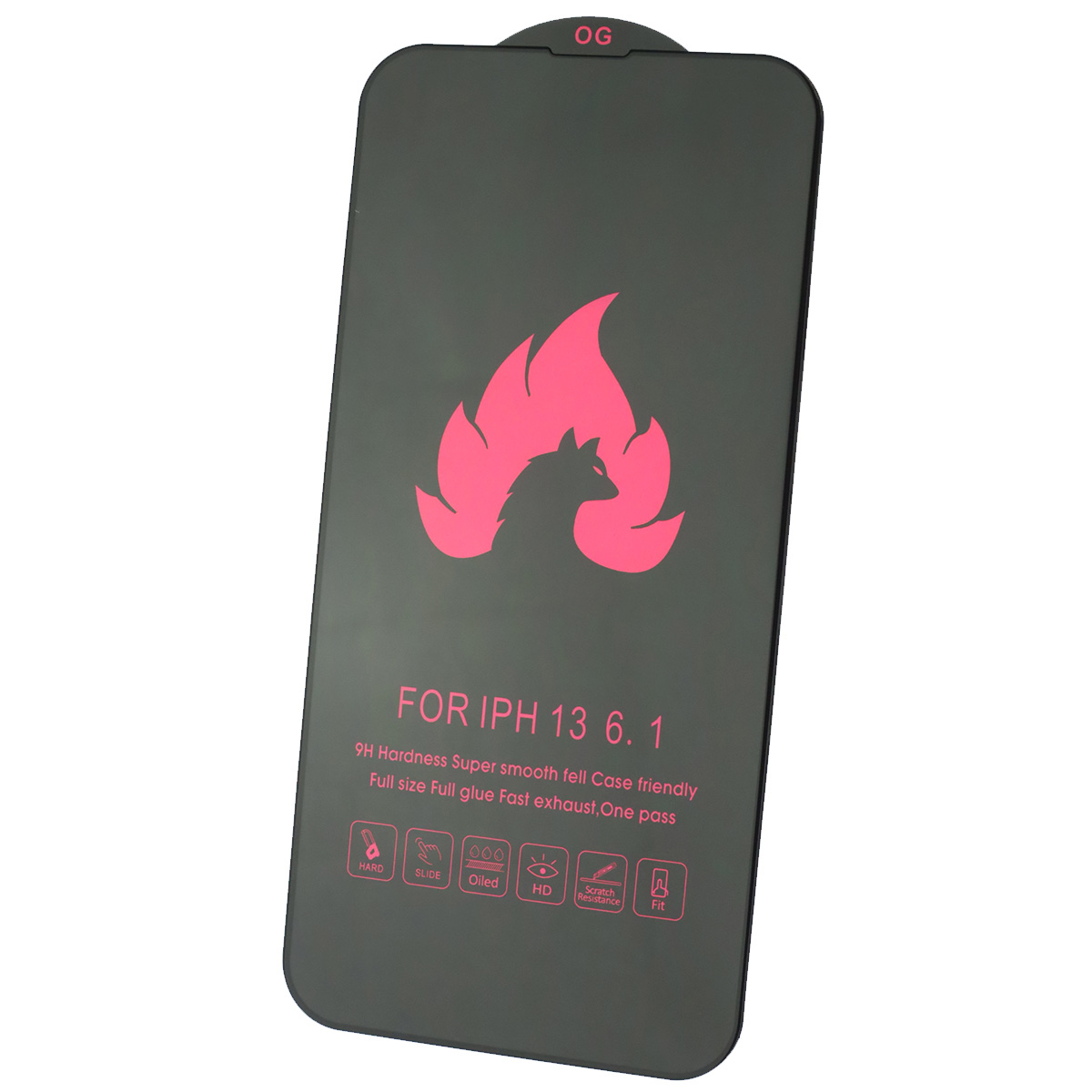 Защитное стекло 9H OG для APPLE iPhone 13 (6.1"), iPhone 13 Pro (6.1"), iPhone 14 (6.1"), цвет окантовки черный