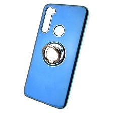 Чехол накладка для XIAOMI Redmi Note 8, силикон, кольцо держатель, цвет синий.