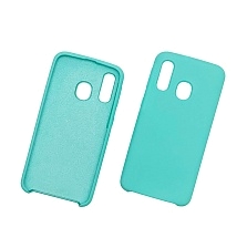 Чехол накладка Silicon Cover для SAMSUNG Galaxy A40 (SM-A405), силикон, бархат, цвет бирюзовый.