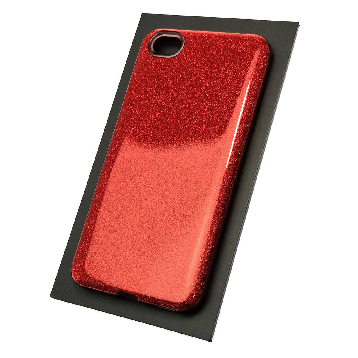 Чехол накладка Shine для XIAOMI Redmi Note 5A, 16GB, силикон, блестки, цвет красный