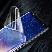 Защитная силиконовая плёнка для SAMSUNG Galaxy S10 Plus (SM-G975) 2 в 1 полная проклейка, цвет канта чёрный.