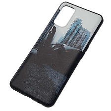 Чехол накладка для Realme 7 Pro, силикон, рисунок черный Ламборджини