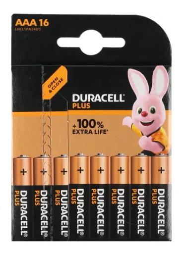 Батарейка Duracell Plus AAA LR03-BL16 Alkaline 1.5V