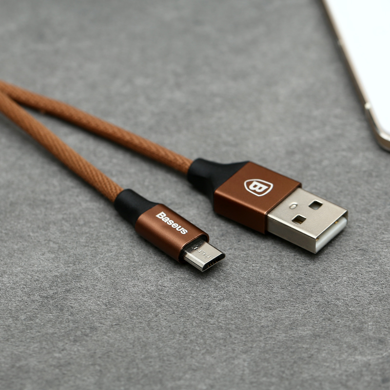 BASEUS CAMYW-A012 Дата-кабель MicroUSB Yiven Cable 100см, цвет коричневый.