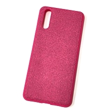 Чехол накладка для HUAWEI P20, силикон, ткань, цвет малиновый