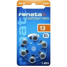 Батарейка RENATA ZA13 (PR48,AC13,DA13) BL6 (для слуховых аппаратов)