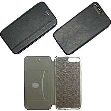 Чехол книжка VINTAGE LiNE для APPLE iPhone 7 Plus, iPhone 8 Plus, экокожа, цвет черный.