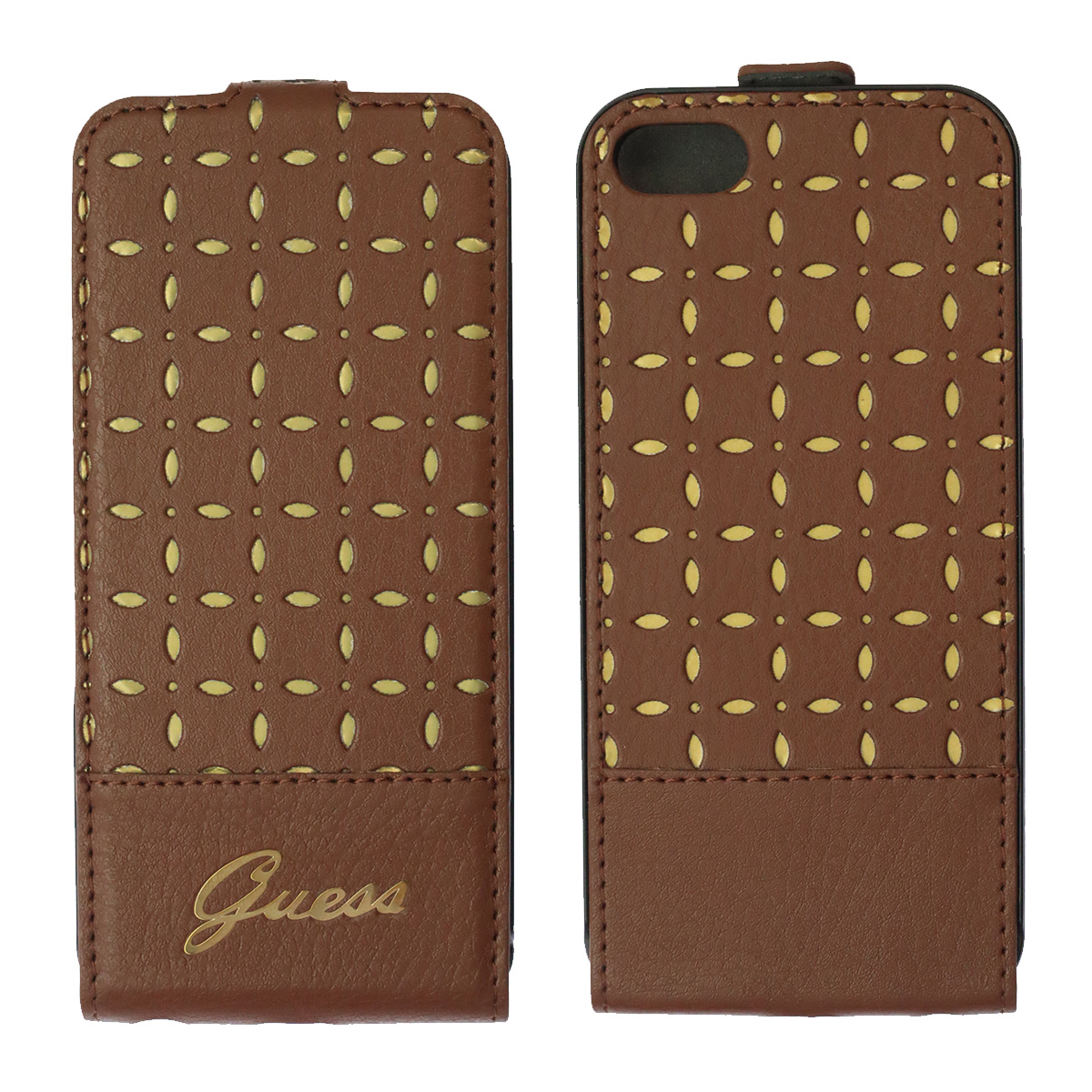 Чехол книжка Guess Gianina для APPLE iPhone 5, iPhone 5s, экокожа, цвет коричневый