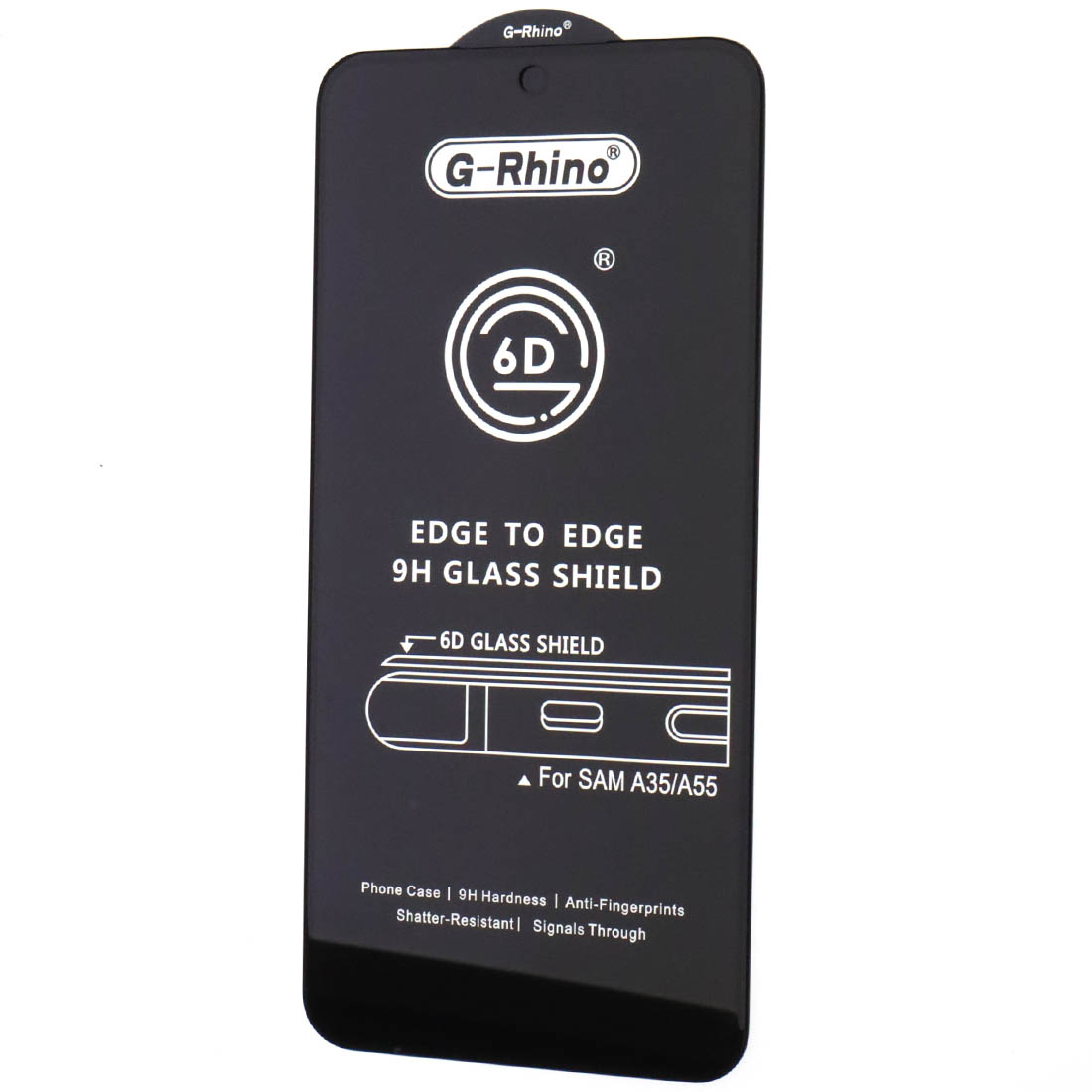 Защитное стекло 6D G-Rhino для SAMSUNG Galaxy A35, Galaxy A55, Galaxy M35, цвет окантовки черный