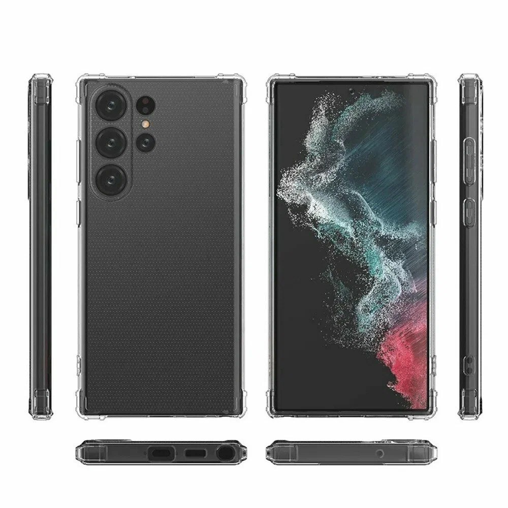 Чехол накладка BRF для SAMSUNG Galaxy S24 Ultra, усиленные края, защита камеры, силикон прозрачный