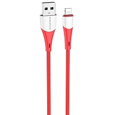 Кабель BOROFONE BX60 Superior Lightning 8 pin, 2.4A, длина 1 метр, нейлон, цвет красный