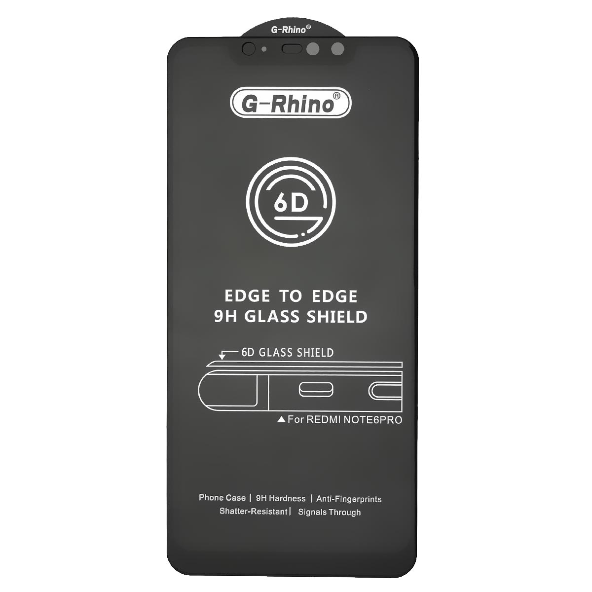 Защитное стекло 6D G-Rhino для XIAOMI Redmi Note 6 Pro, цвет окантовки черный Защитное стекло 6D G-Rhino для XIAOMI Redmi Note 6 Pro, цвет окантовки черный