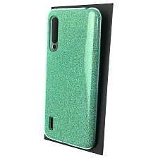 Чехол накладка Shine для XIAOMI Mi A3 Lite, Mi CC9, Mi 9 Lite, силикон, блестки, цвет зеленый