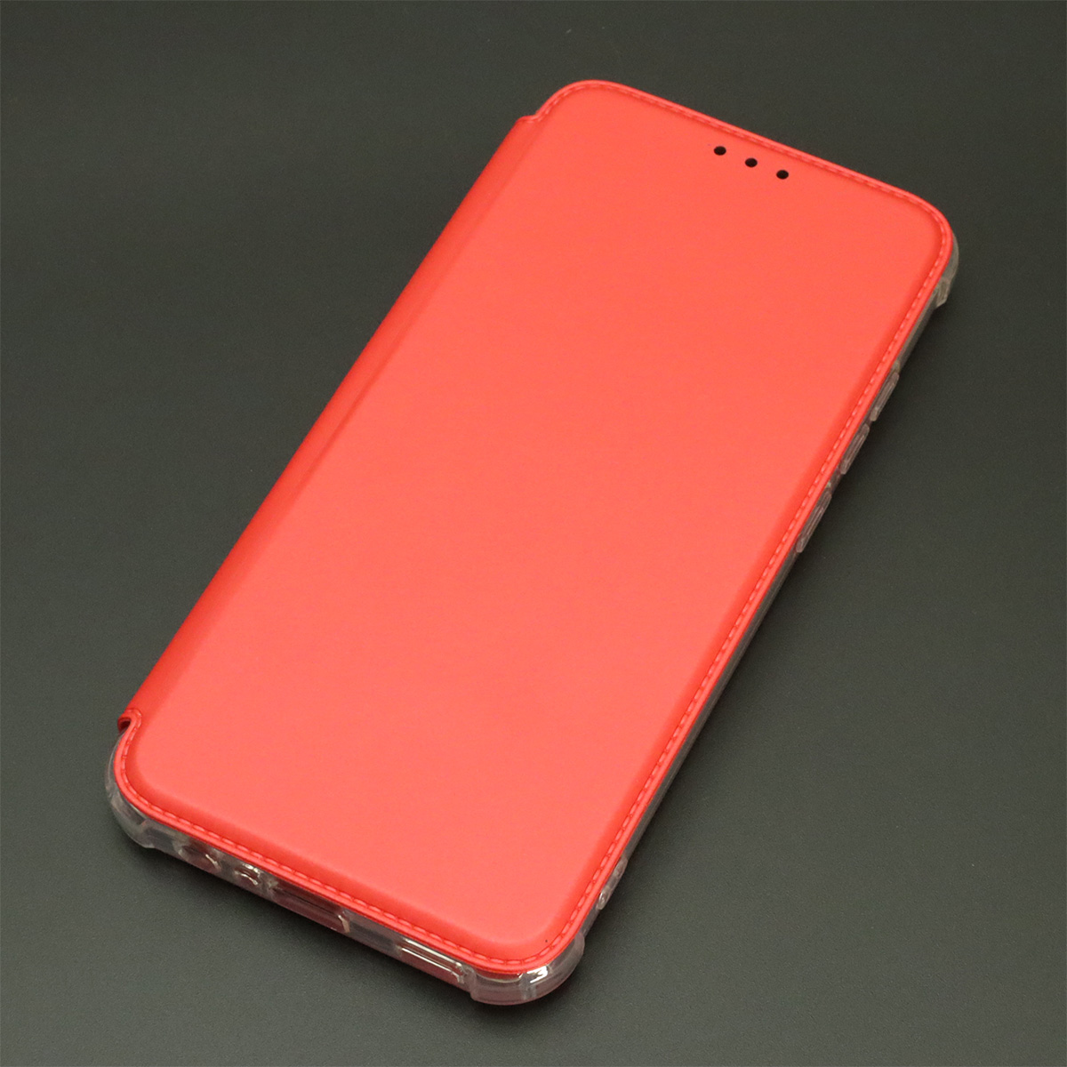 Чехол книжка для SAMSUNG Galaxy A03 (SM-A035F), экокожа, визитница, цвет красный