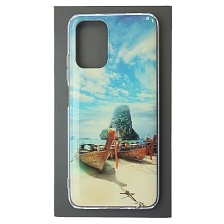 Чехол накладка для XIAOMI Redmi Note 10, Note 10S, POCO M5s, силикон, глянцевый, рисунок Пляж