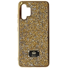 Чехол накладка Queen для SAMSUNG Galaxy A32 4G (SM-A325F), силикон, стразы, цвет золотистый Чехол накладка Queen для SAMSUNG Galaxy A32 4G (SM-A325F), силикон, стразы, цвет золотистый