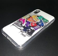 Чехол накладка для APPLE iPhone X, XS, силикон, рисунок Кеды CONVERSE.