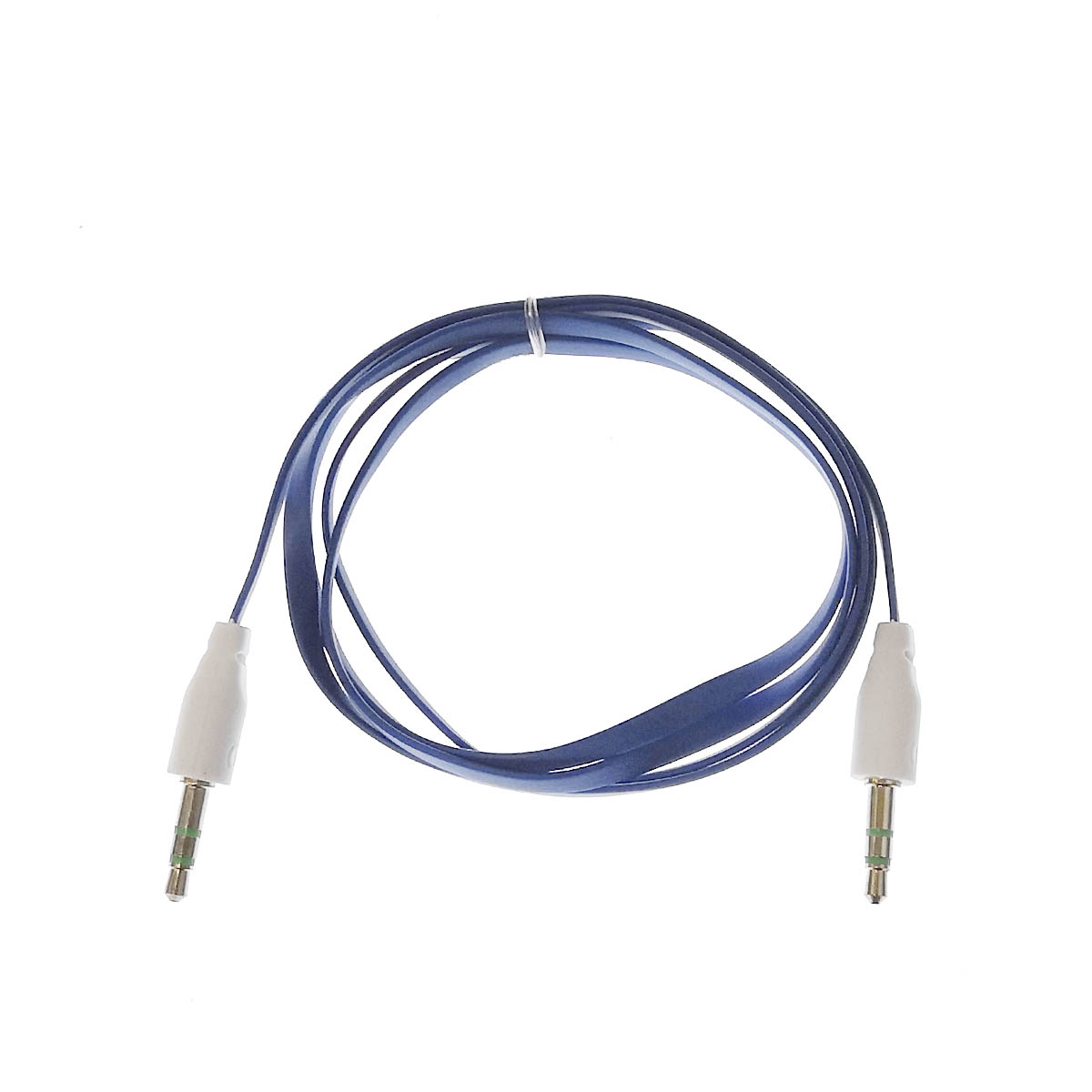 Аудио кабель AUX 3.5 мм jack на 3.5 мм jack, длина 1 метр, плоский, цвет синий