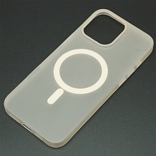 Чехол накладка Sky Armor с поддержкой MagSafe для APPLE iPhone 16 Pro Max, матовый, цвет прозрачно персиковый