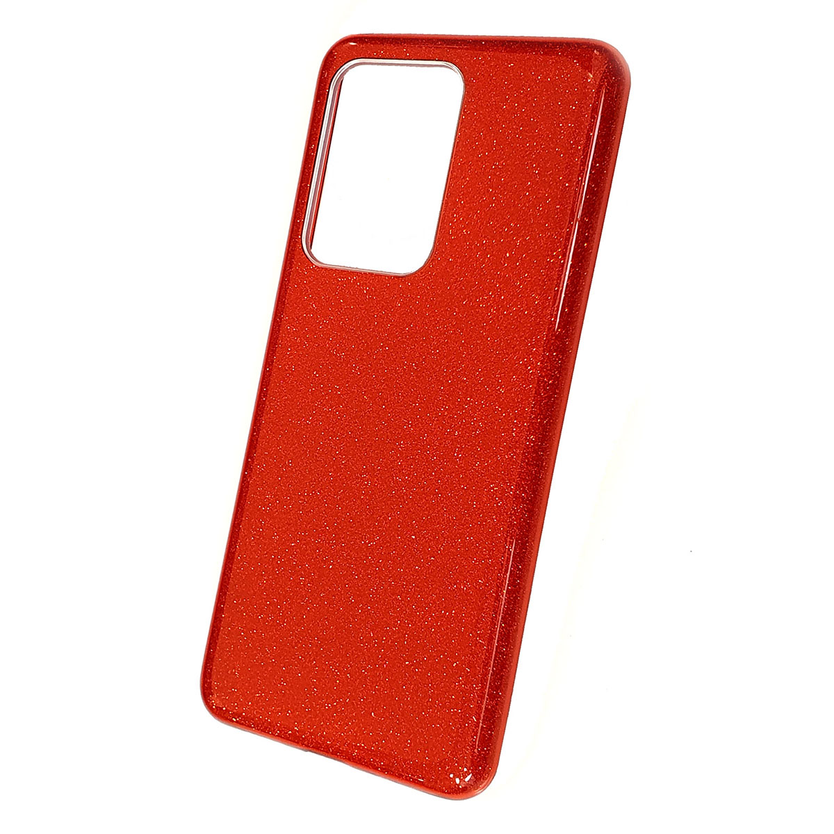 Чехол накладка Shine для SAMSUNG Galaxy S20 Ultra (SM-G988), силикон, блестки, цвет красный.