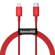 Кабель BASEUS CATLYS-A09 USB Type C на APPLE Lightning 8 pin, 20W, длина 1 метр, цвет красный
