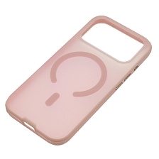 Чехол накладка NEW с поддержкой Magsafe для APPLE iPhone 17 Pro, iPhone 18 Pro, матовый, силикон, пластик, цвет прозрачно розовый