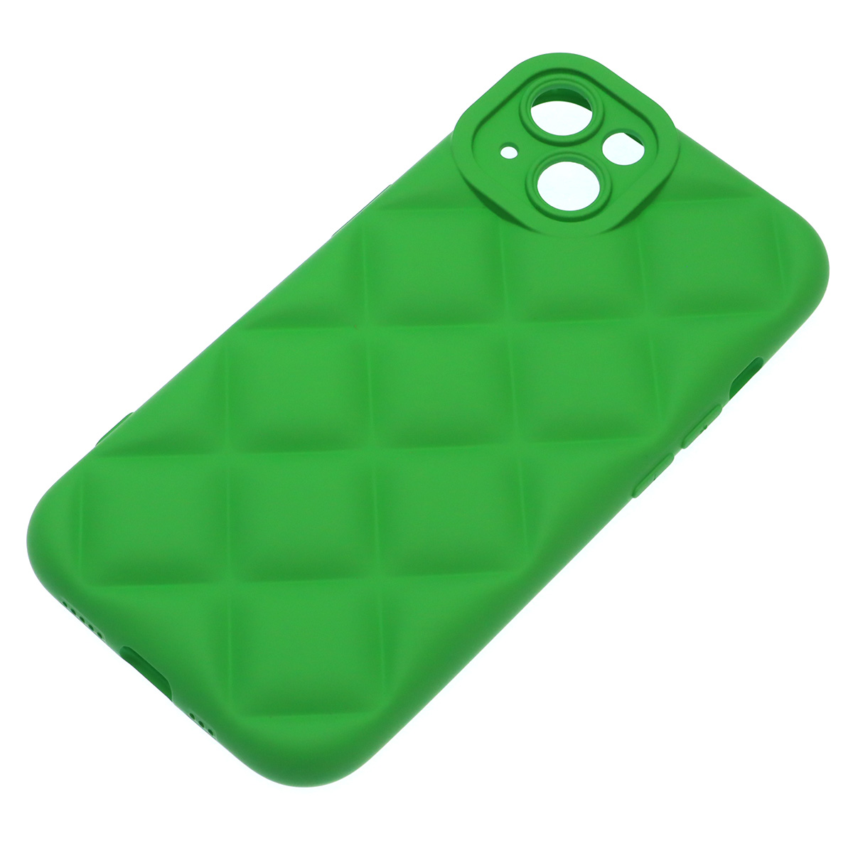 Чехол накладка для APPLE iPhone 13 (6.1"), силикон, 3D ромб, цвет зеленый