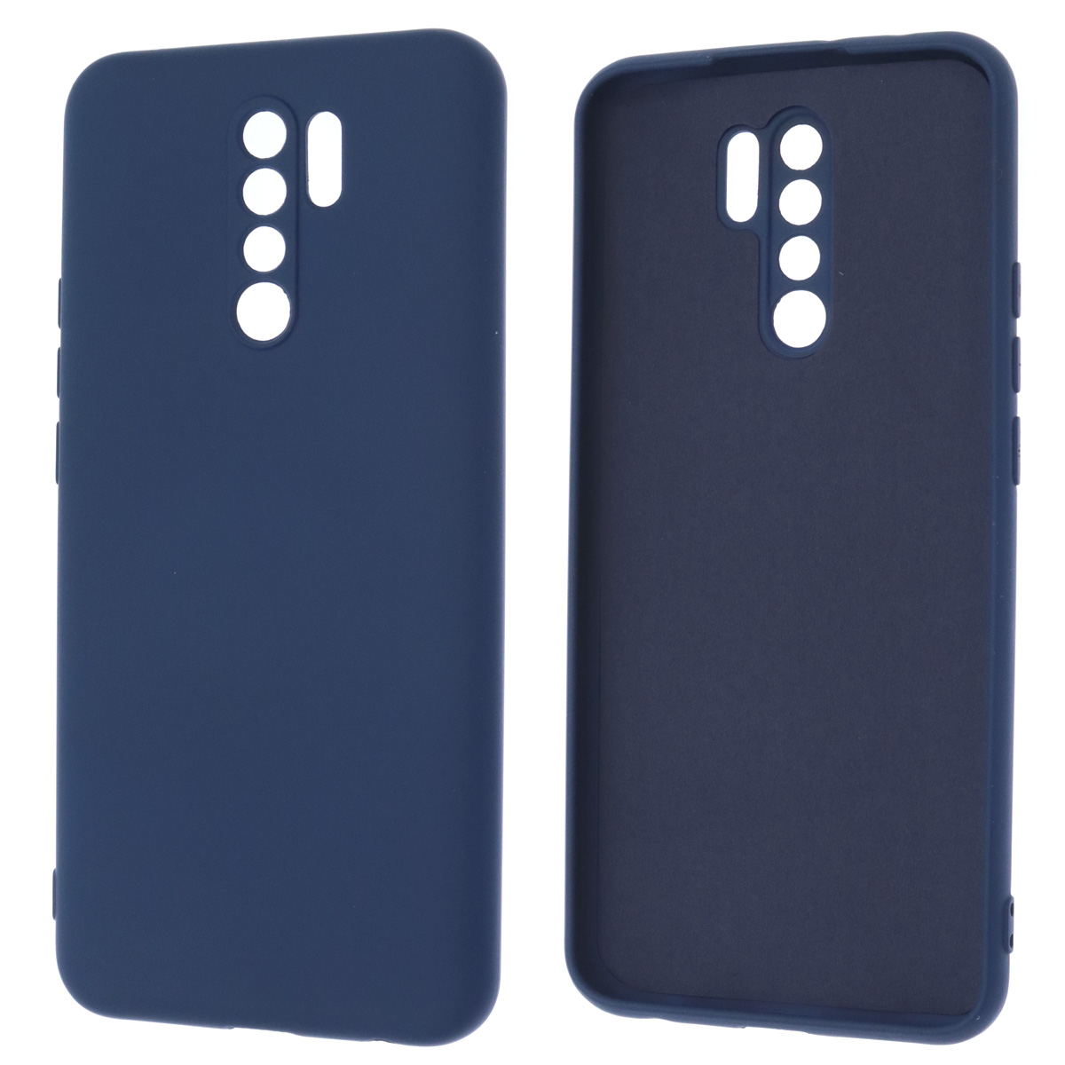 Чехол накладка NANO для XIAOMI Redmi 9, силикон, бархат, цвет темно синий