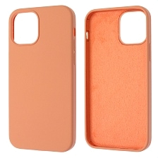 Чехол накладка Silicon Case для APPLE iPhone 12, iPhone 12 Pro, силикон, бархат, цвет лососевый Чехол накладка Silicon Case для APPLE iPhone 12, iPhone 12 Pro, силикон, бархат, цвет лососевый