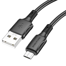 Кабель BOROFONE BX80 Succeed Micro USB, 2.4A, длина 1 метр, цвет черный Кабель BOROFONE BX80 Succeed Micro USB, 2.4A, длина 1 метр, цвет черный