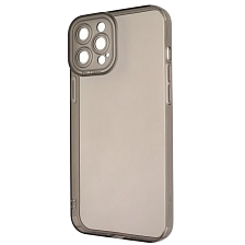Чехол накладка CATEYES для APPLE iPhone 12 Pro Max (6.7), защита камеры, силикон, цвет прозрачно черный