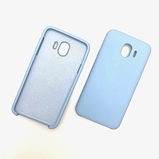 Чехол накладка Silicon Cover для SAMSUNG Galaxy J4 (SM-J400), силикон, бархат, цвет пасмурно небесный.
