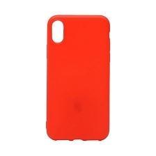 Чехол накладка для APPLE iPhone X, XS, силикон, цвет красный.