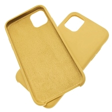 Чехол накладка Silicon Case для APPLE iPhone 11, силикон, бархат, цвет лимонный