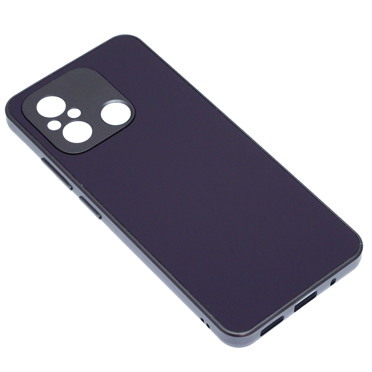 Чехол накладка для XIAOMI Redmi 12С, POCO C55, защита камеры, силикон, пластик, цвет темно фиолетовый