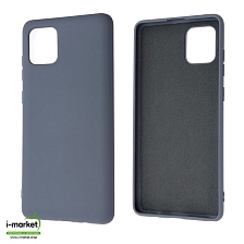 Чехол накладка NANO для SAMSUNG Galaxy A81 (SM-AN815F), Note 10 Lite (SM-N770), силикон, бархат, цвет серый.