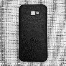 Чехол накладка для SAMSUNG Galaxy A7 2017 (SM-A720), силикон, под кожу, цвет черный