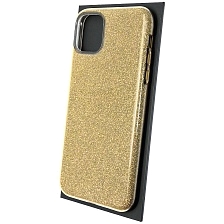 Чехол накладка Shine для APPLE iPhone 11 Pro Max 2019, силикон, блестки, цвет золотистый.