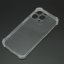 Чехол накладка для APPLE iPhone 14 Pro (6.1"), защита камеры, усиленные края, силикон, прозрачный