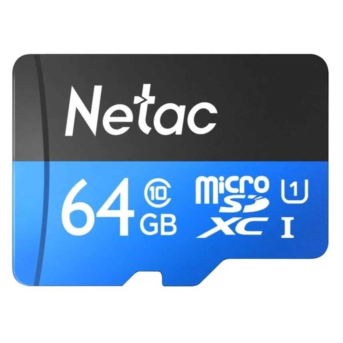 Карта памяти MicroSDXC 64GB NETAC P500 Standard Class 10 UHS-I, 90 Mb/s, без адаптера
