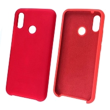 Чехол накладка Silicon Cover для HUAWEI P20 Lite, силикон, бархат, цвет красный