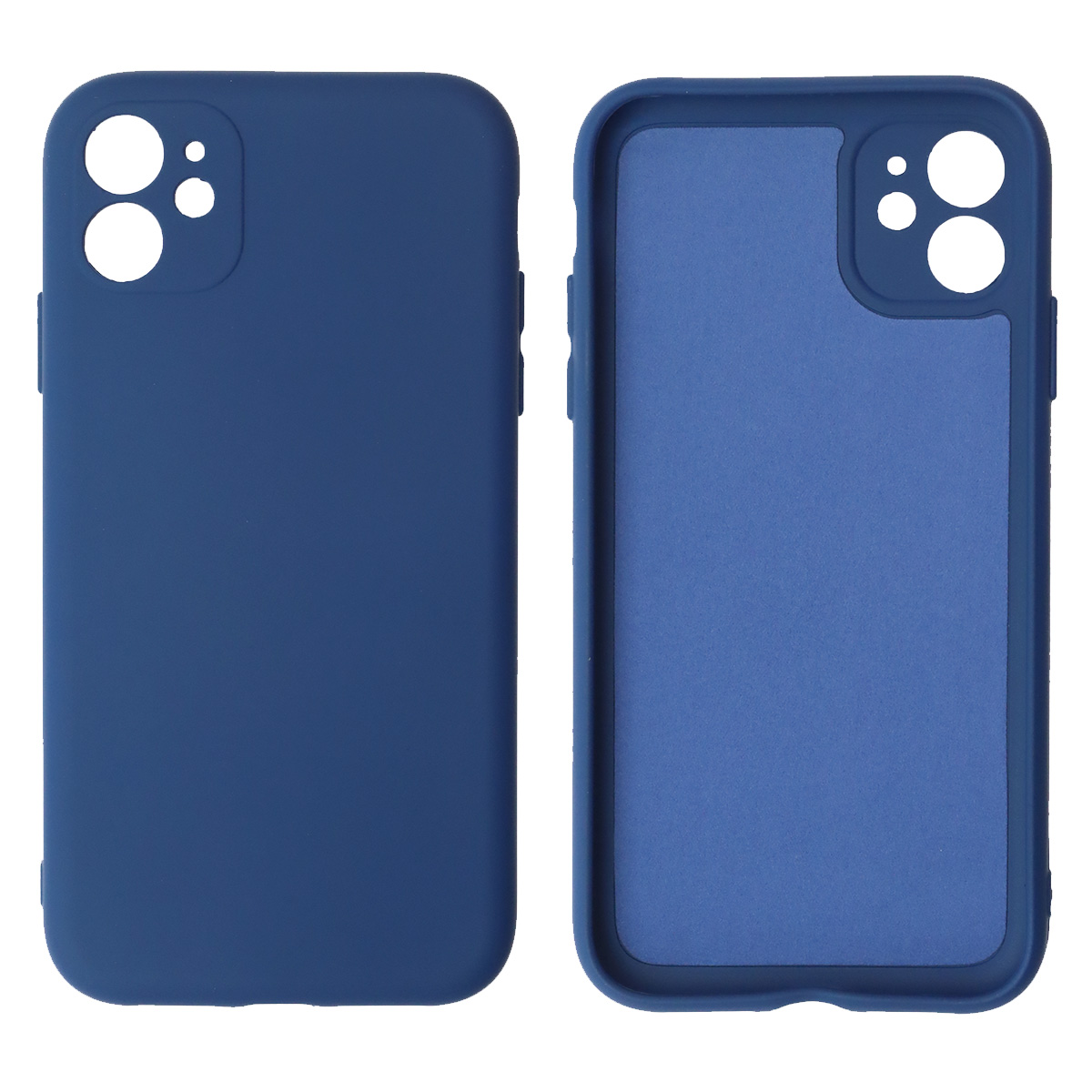 Чехол накладка NANO для APPLE iPhone 11, силикон, бархат, цвет темно синий