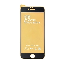 Защитное стекло 9D Ceramics для APPLE iPhone 6, iPhone 6G, iPhone 6S, матовое, цвет черный.