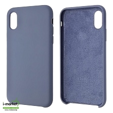 Чехол накладка Silicon Case для APPLE iPhone X, XS, силикон, бархат, цвет темно сиреневый